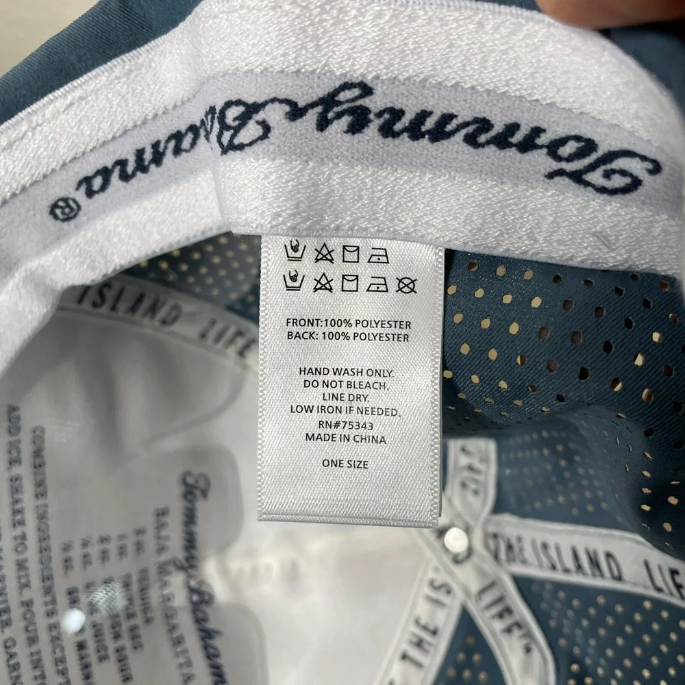 Tommy Bahama Baseball Cap Mens One Size Blue Perforated Performance Snapback Hat